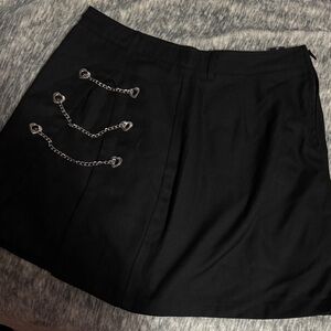 Hot Topic Black Mini Skirt with Chain Detail